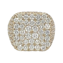 Load image into Gallery viewer, Mens 10K Yellow Gold Square Dome 3D Honeycomb VS Diamond Ring 7.5 CT
