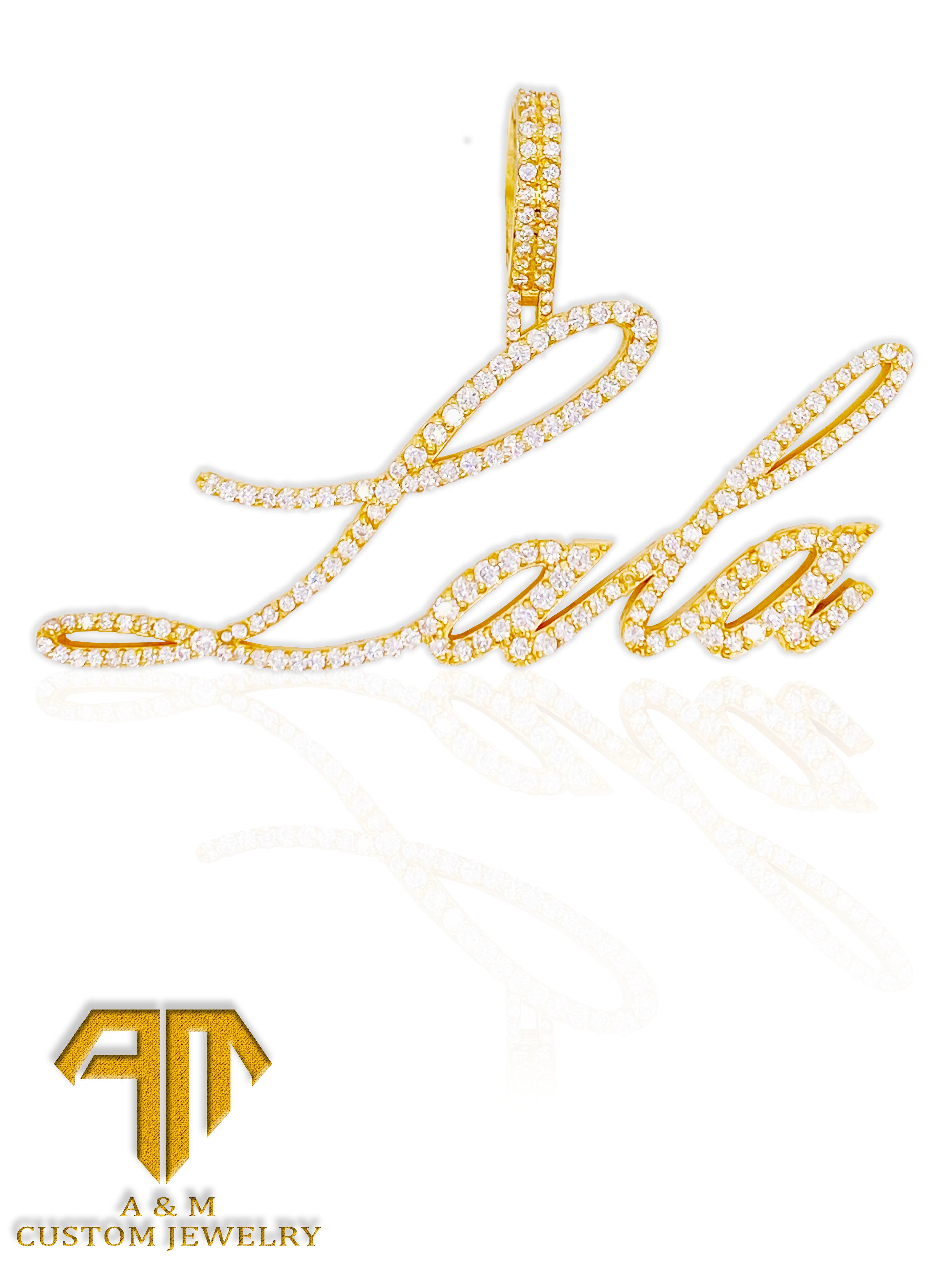 Custom Yellow Gold "Lala" Name Pendant