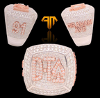Custom Two-tone White Gold and Rose Gold "DTA" Championship Style Ring