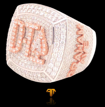 Load image into Gallery viewer, Custom Two-tone White Gold and Rose Gold &quot;DTA&quot; Championship Style Ring
