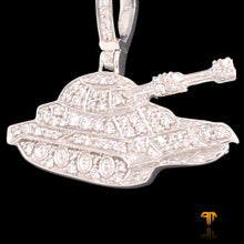 Load image into Gallery viewer, &quot;Tank&quot; Pendant White Gold with Solid Back -0.46CT
