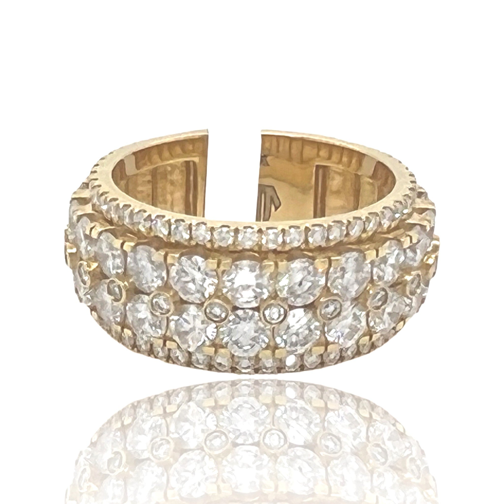 Mens 10K Yellow Gold Solitaire Wedding Diamond Band Ring 7.0 CT