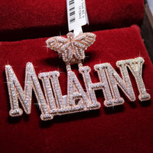 Load image into Gallery viewer, Custom Two-tone Rose Gold and White Gold &quot;Milahny&quot; Name Pendant
