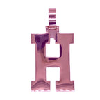 10K Rose White Gold 3D Letter H Initial Diamond Pendant 1.68 CT 1.5"
