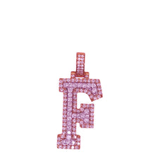 Load image into Gallery viewer, 10K Rose White Gold 3D Letter F Initial Diamond Pendant 1.41 CT 1.5&quot;
