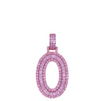 10K Rose White Gold 3D Letter O Initial Diamond Pendant 1.07 CT 1.5"