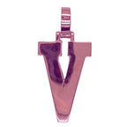 10K Rose White Gold 3D Letter V Initial Diamond Pendant 1.24 CT 1.5"