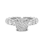 14K White Gold 3D Solitaire 9MM Eternity Style Engagement Diamond Ring 3.55 CT