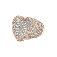 Load image into Gallery viewer, Unisex 14K Rose Gold 3D Heart Shape Baguette Diamond Ring 5.04 CT
