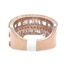 Load image into Gallery viewer, Unisex 10K Rose Gold Baguette Round Diamond Band Ring 3.49 CT
