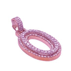 10K Rose White Gold 3D Letter O Initial Diamond Pendant 1.07 CT 1.5"