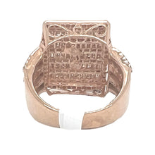 Load image into Gallery viewer, Mens 10K Rose Gold Rectangular Top Baguette Diamond Ring 2.69 CT
