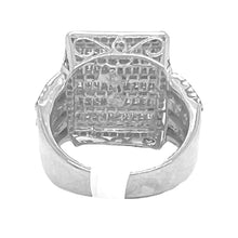 Load image into Gallery viewer, Mens 10K White Gold Rectangular Top Baguette Diamond Ring 2.53 CT
