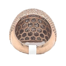 Load image into Gallery viewer, Mens 14K Rose Gold Round 3D Pinky Baguette Diamond Ring 6.41 CT
