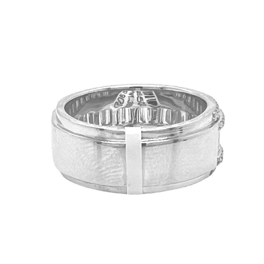 10K White Gold 10MM Baguette Wedding Diamond Band Ring 2.02 CT