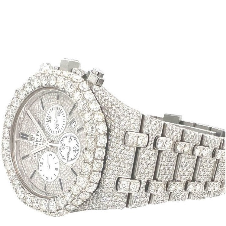 Mens Audemars Piguet Royal Oak Chrono 41MM VS Diamond Watch 25.37 CT