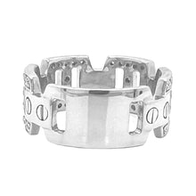 Load image into Gallery viewer, 14K White Gold 9.5MM Designer Wedding Diamond Band Ring 0.75 CT
