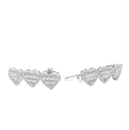 10K White Gold 11.5MM Heart Link Baguette Diamond Bracelet 7.15 CT 8.5"