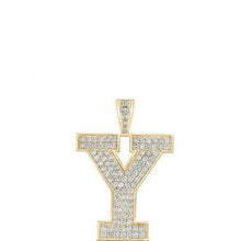 Load image into Gallery viewer, 10K Yellow Gold Block Letter Y Initial Diamond Pendant 1.66 CT 1.6&quot;
