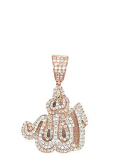 Load image into Gallery viewer, 10K Rose White Gold 3D Arabic Allah Diamond Pendant 2.3 CT 1.75&quot;
