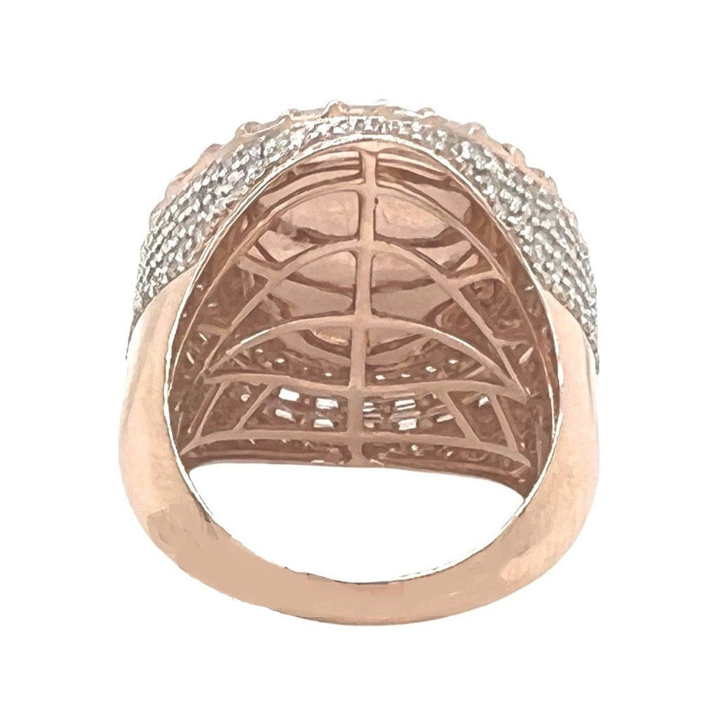 10K Rose Gold 24.5MM Round Memory Frame Baguette Diamond Ring 2.68 CT