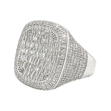 Load image into Gallery viewer, Mens 14K White Gold Square Shape 3D Baguette Diamond Ring 6.0 CT
