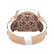 Load image into Gallery viewer, Mens 10K Rose Gold Pillow Top Baguette Diamond Ring 2.88 CT
