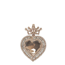 Load image into Gallery viewer, 10K Rose Gold Crown Heart Memory Frame Diamond Pendant 2.04 CT 1.6&quot;
