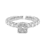 14K White Gold 3D Solitaire 6.5MM Eternity Style Engagement Diamond Ring 1.90 CT