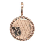 10K Rose Gold Round Memory Frame 2 Row VS Diamond Pendant 2.69 CT 2.3"
