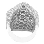 10K White Gold 33MM 3D Gothic Cross VS Emerald Diamond Ring 6.66 CT