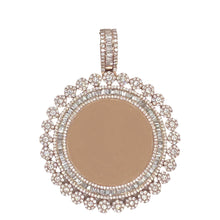 Load image into Gallery viewer, 10K Rose Gold Memory Frame Cluster Baguette Diamond Pendant 5.94 CT 2.6&quot;
