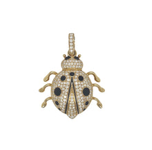 Load image into Gallery viewer, 10K Yellow Gold Lady Bird VS Diamond Pendant 1.9 CT 1.75&quot;
