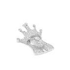 10K White Gold Crown Jesus Head VS Diamond Pendant 2.0 CT 1.5"