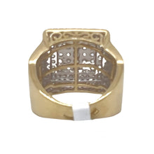 Load image into Gallery viewer, Mens 10K Yellow Gold Square Top Pave Diamond Ring 2.5 CT
