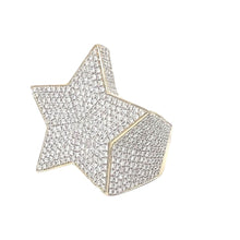 Load image into Gallery viewer, Mens 10K Yellow Gold 3D Star Diamond Ring 4.23 CT
