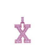 10K Rose White Gold 3D Letter X Initial Diamond Pendant 1.62 CT 1.5"