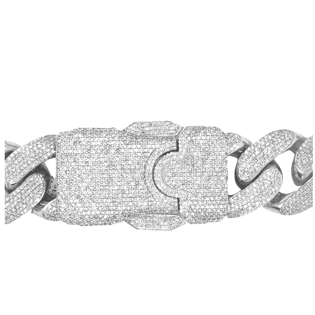 10K White Gold Half Kilo 24MM Miami Cuban Diamond Chain 41.16 CT - 22"