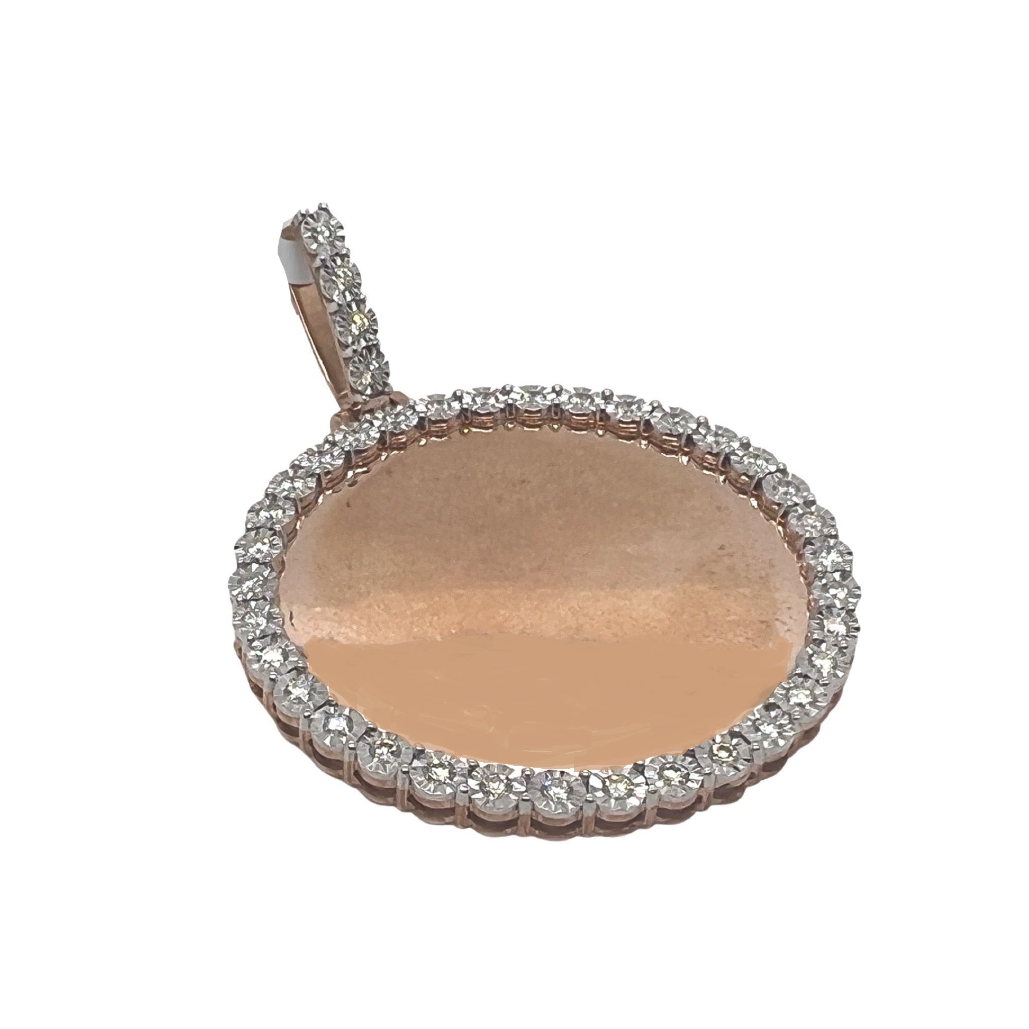 10K Rose Gold Memory Frame VS Diamond Pendant 1.73 CT 2.7"