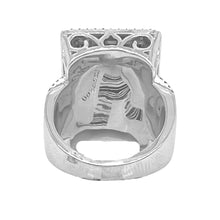 Load image into Gallery viewer, Mens 14K White Gold XL Rectangular Top Baguette Diamond Ring 4.4 CT
