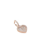 10K Rose Gold Heart Emerald Diamond Pendant 0.77 CT 1"