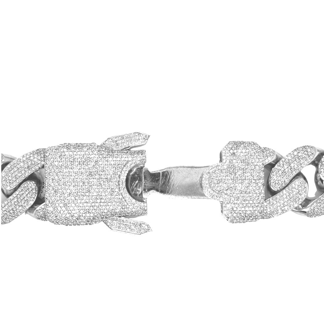 10K White Gold Half Kilo 24MM Miami Cuban Diamond Chain 41.16 CT - 22"