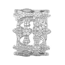 Load image into Gallery viewer, 10K White Gold Chrom Heart Style Cross Eternity Diamond Band Ring 3.10 CT
