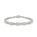10K White Gold 6MM Tennis Baguette Diamond Bracelet 4.86 CT