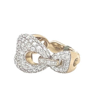 Load image into Gallery viewer, Mens 10K Yellow Gold Puff Mariner Link Diamond Band Ring 2.57 CT
