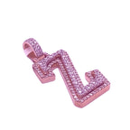 10K Rose White Gold 3D Letter Z Initial Diamond Pendant 1.49 CT 1.5"