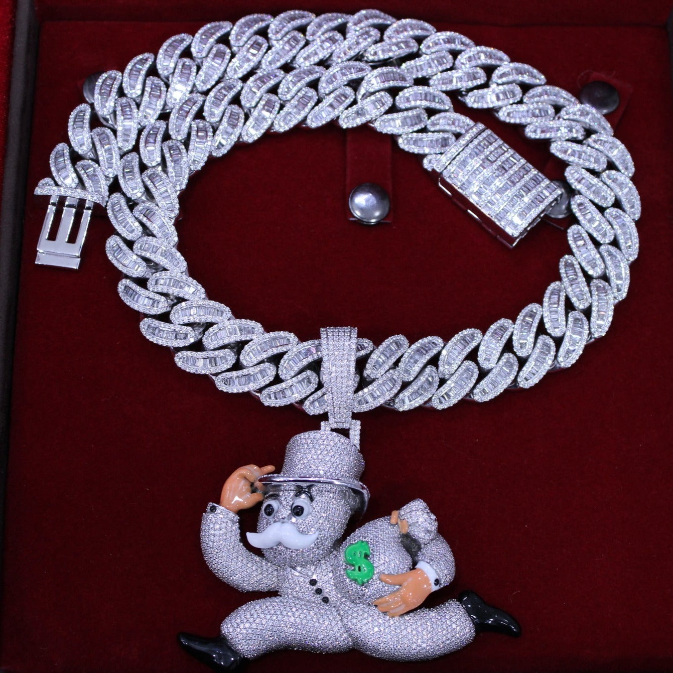 Custom White Gold "Monopoly Man" Pendant