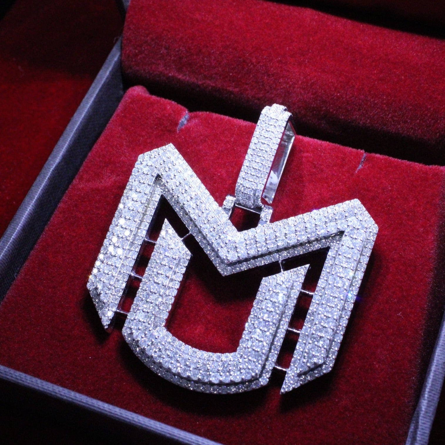 Custom White Gold "UM" Pendant