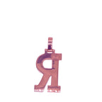 10K Rose White Gold 3D Letter R Initial Diamond Pendant 1.44 CT 1.5"