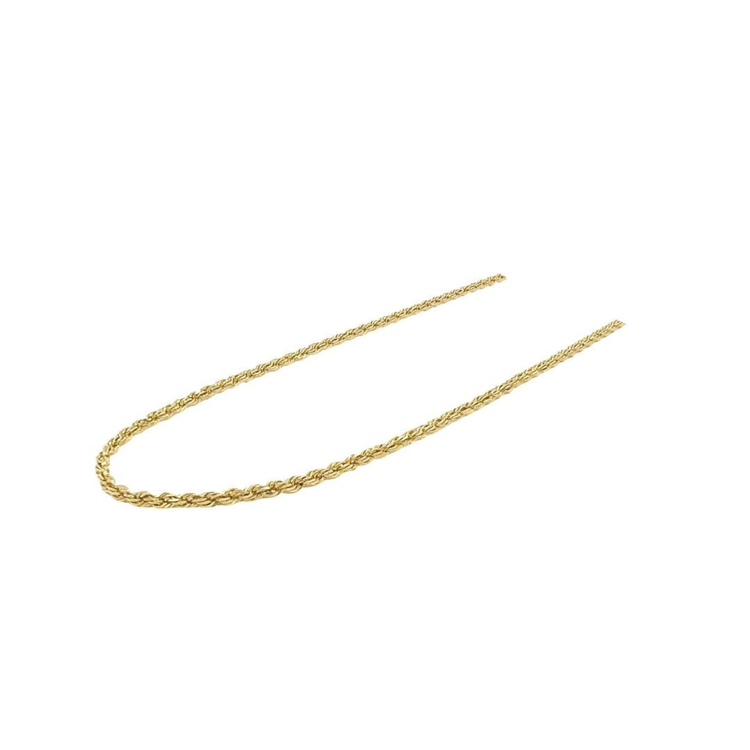 Solid Italian 14K Yellow Gold Rope Chain 2MM 16-28 Inches